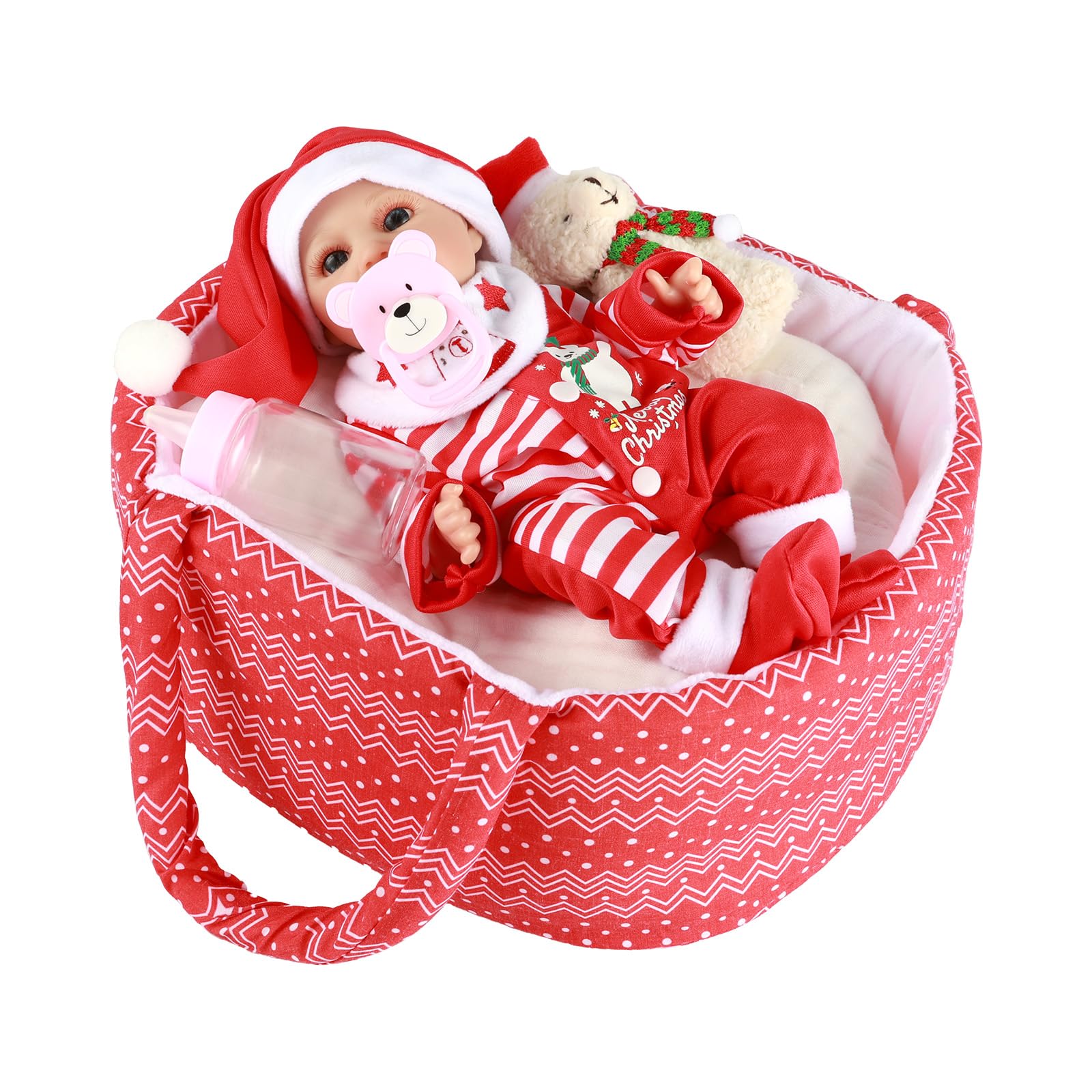 BABESIDE doll bib and towel set for pretend feeding moments