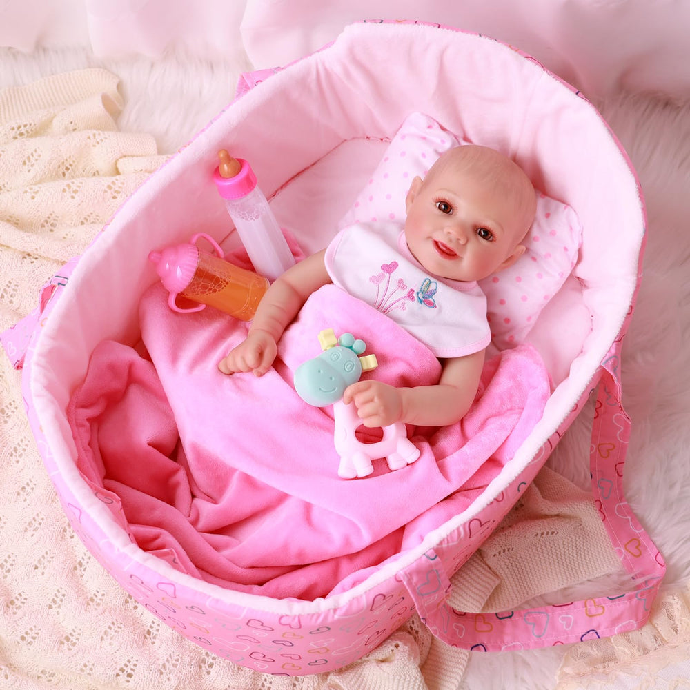 BABESIDE doll bib helps keep outfits clean during feeding pretend-play.