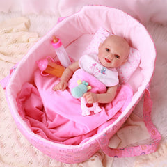BABESIDE doll bib helps keep outfits clean during feeding pretend-play.