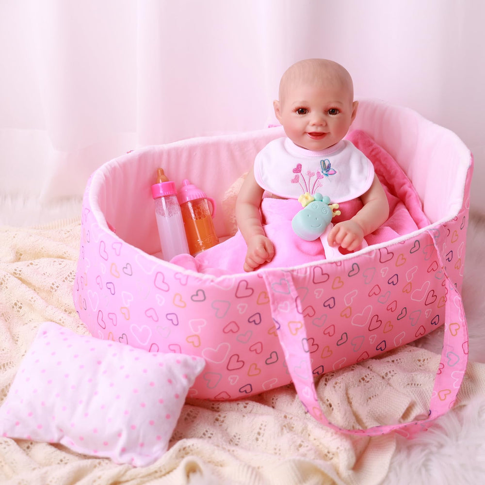 BABESIDE doll blanket adds cozy warmth for pretend naps.