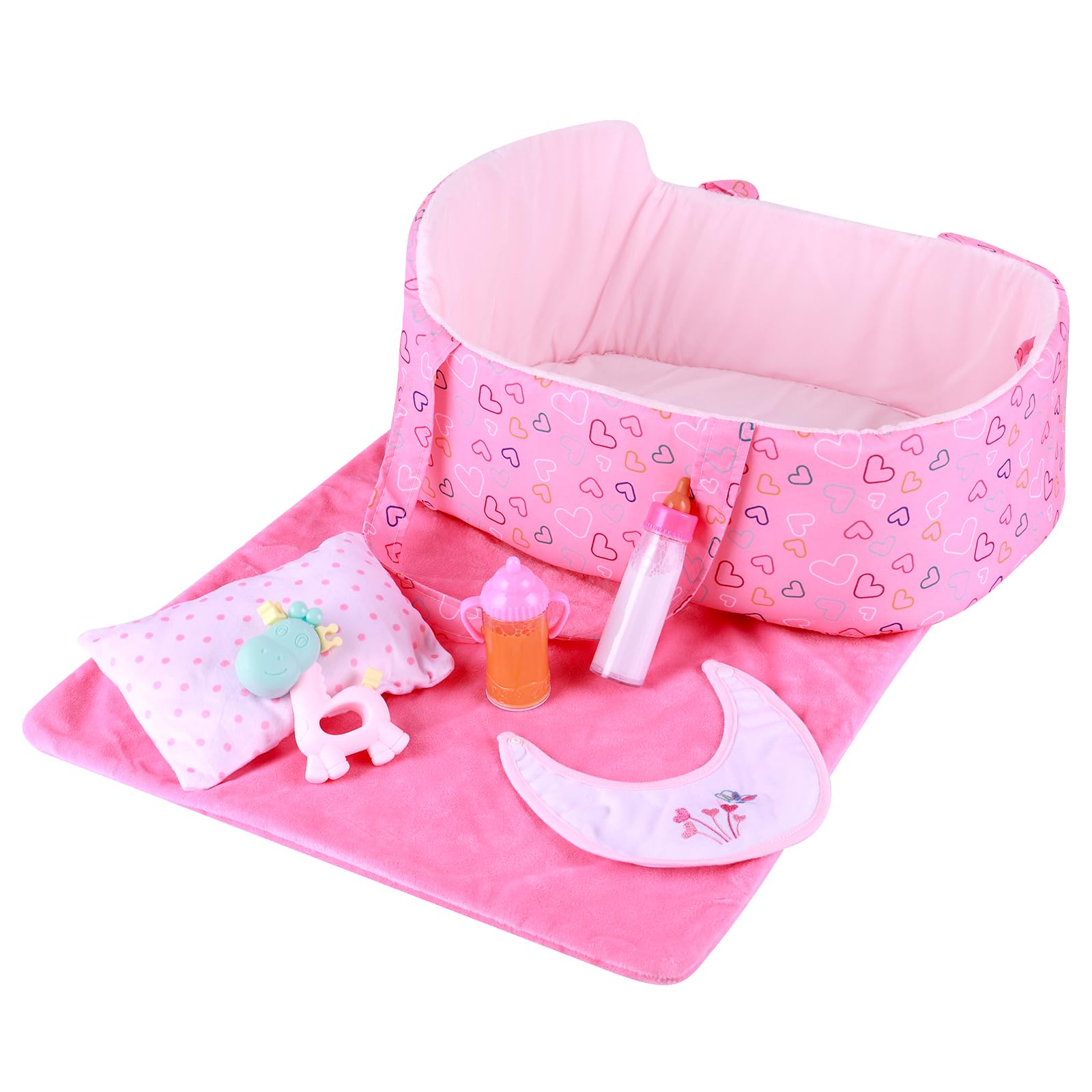 BABESIDE doll hand bell adds interactive sound for caregiving play.