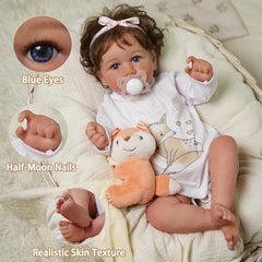 BABESIDE pink-outfit doll with headband ideal for tea parties and nurturing play