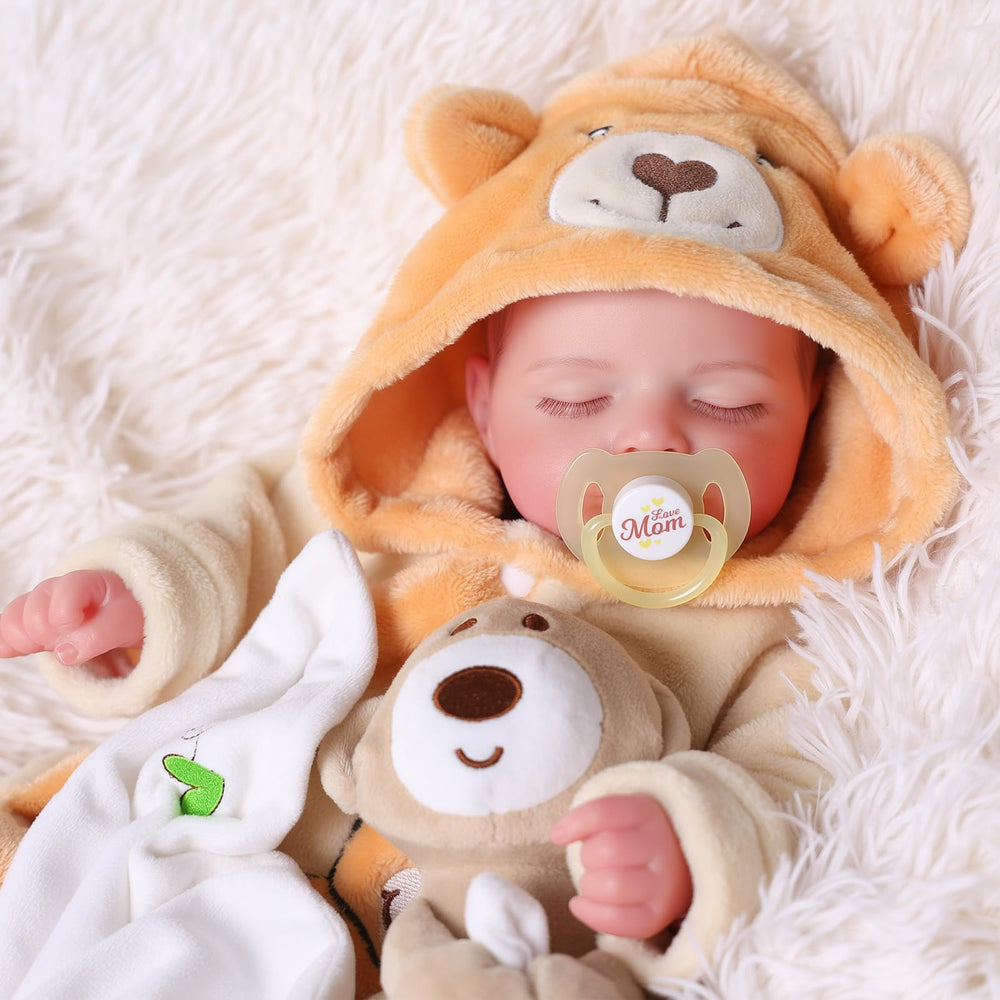 BABESIDE lifelike reborn baby doll boy with peaceful face for gentle pretend play