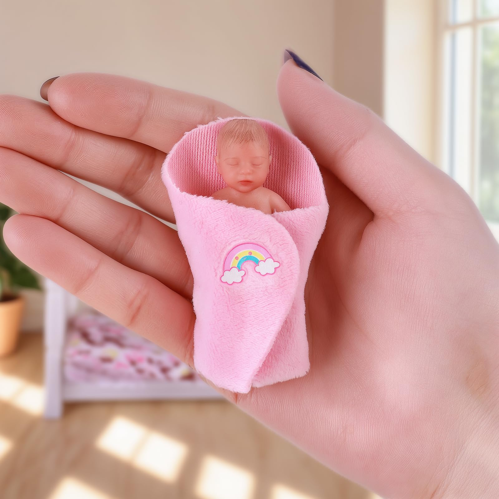BABESIDE sleeping-face doll promoting soothing, comforting pretend play.
