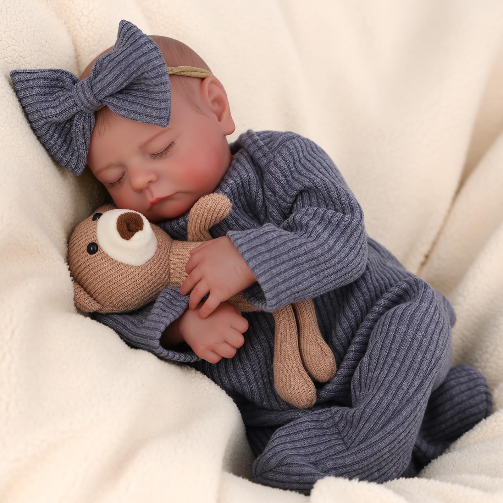 BABESIDE newborn-size doll, easy to dress in standard newborn clothes.