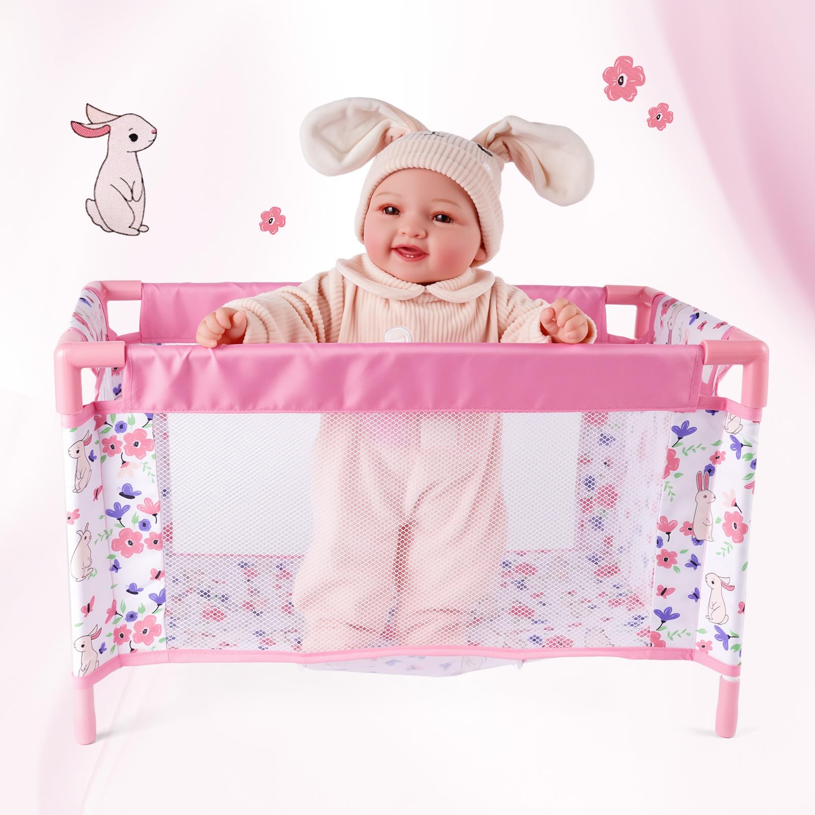 Babyside Doll bed assembly without tools for quick setup.