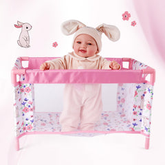 Babyside Doll bed assembly without tools for quick setup.