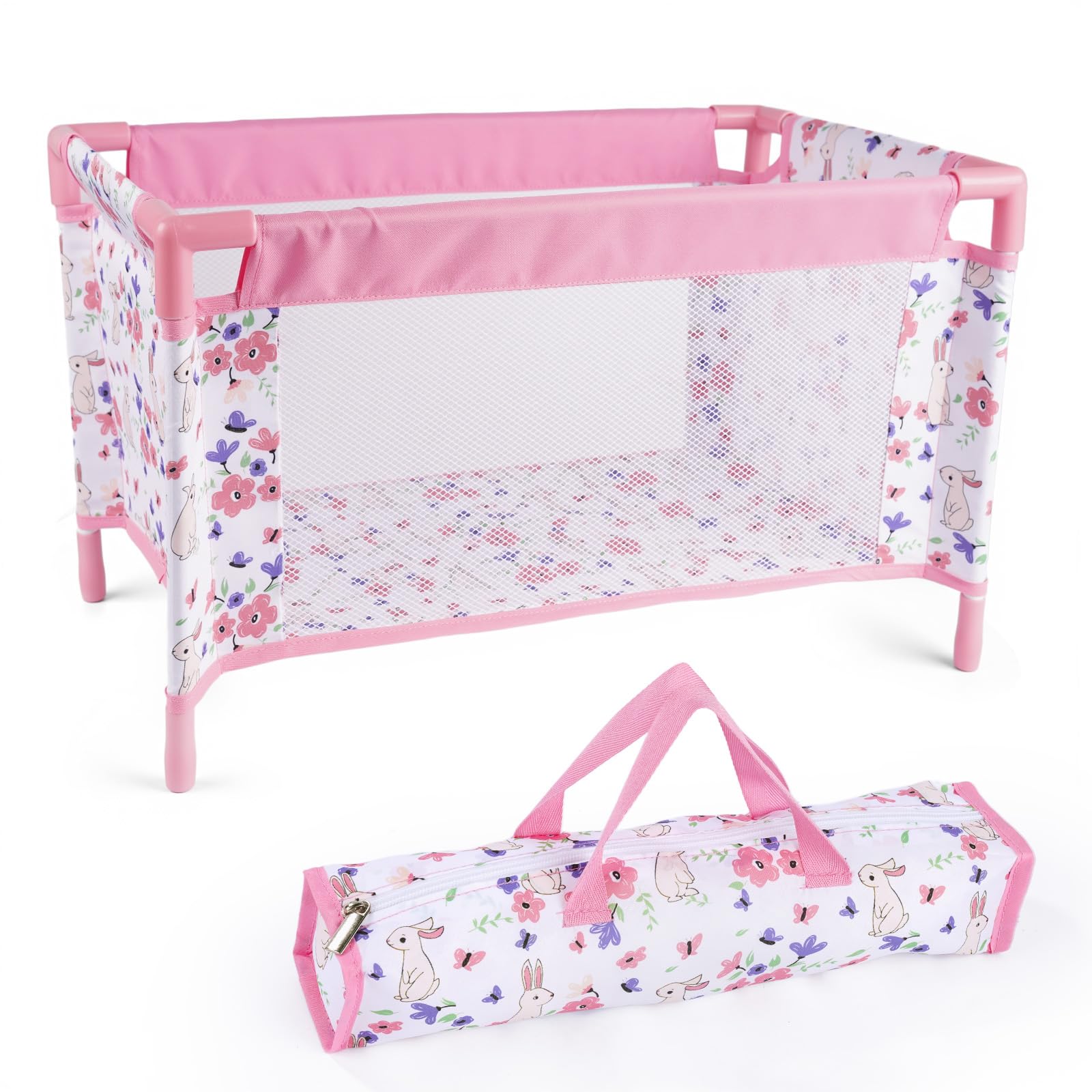 Babyside Reborn baby doll crib expanded size for easy play and nap time.