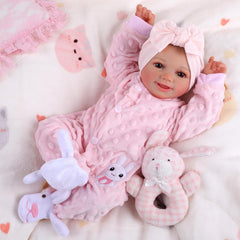BABESIDE Reborn Sunny Face 17-inch doll with cheerful smile for imaginative play