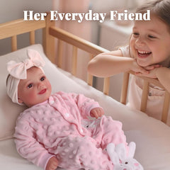 BABESIDE Sunny lifelike eyelashes and rosy cheeks enhance realism during storytelling.