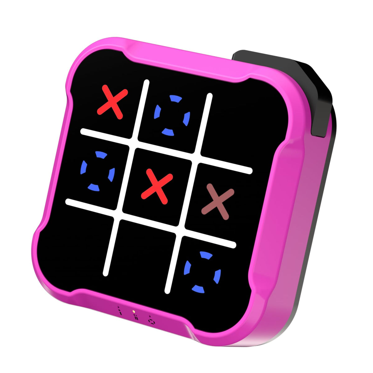 Bacare electronic tic tac toe bolt game front view showing compact handheld design