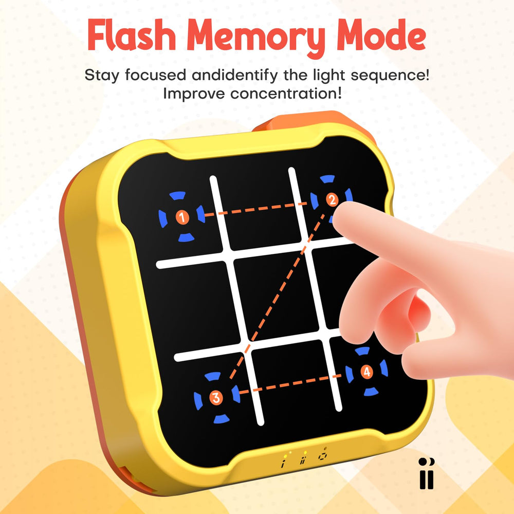 Bacare Tic Tac Toe Bolt Game modes display showcases four-in-one versatility for family fun.