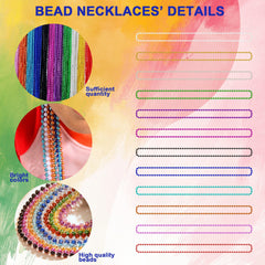 BACCZZY 33-inch multi-color beads for festive costumes and crowd gifts