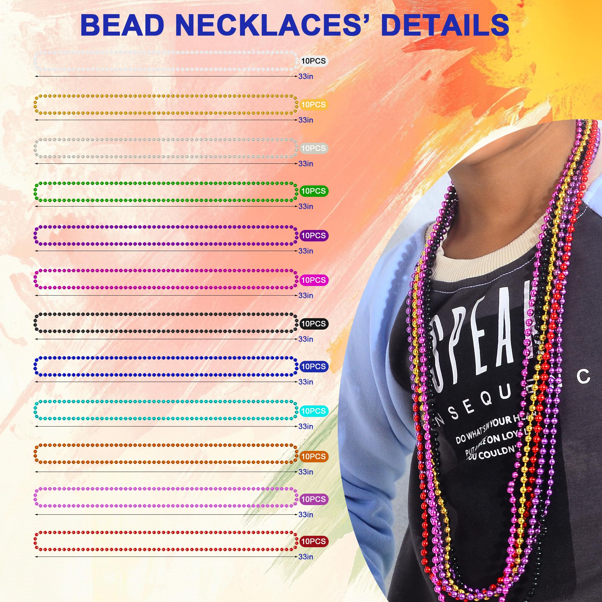 BACCZZY beads bulk pack in 12 colors for versatile party supplies