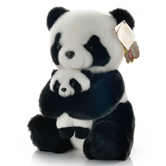 Backlood Toys 12-inch parent-child panda plush ideal for cozy cuddling and imaginative play.