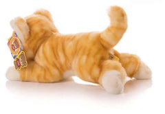 Backlood Toys orange cat plush handheld size ideal for travel and hugs.