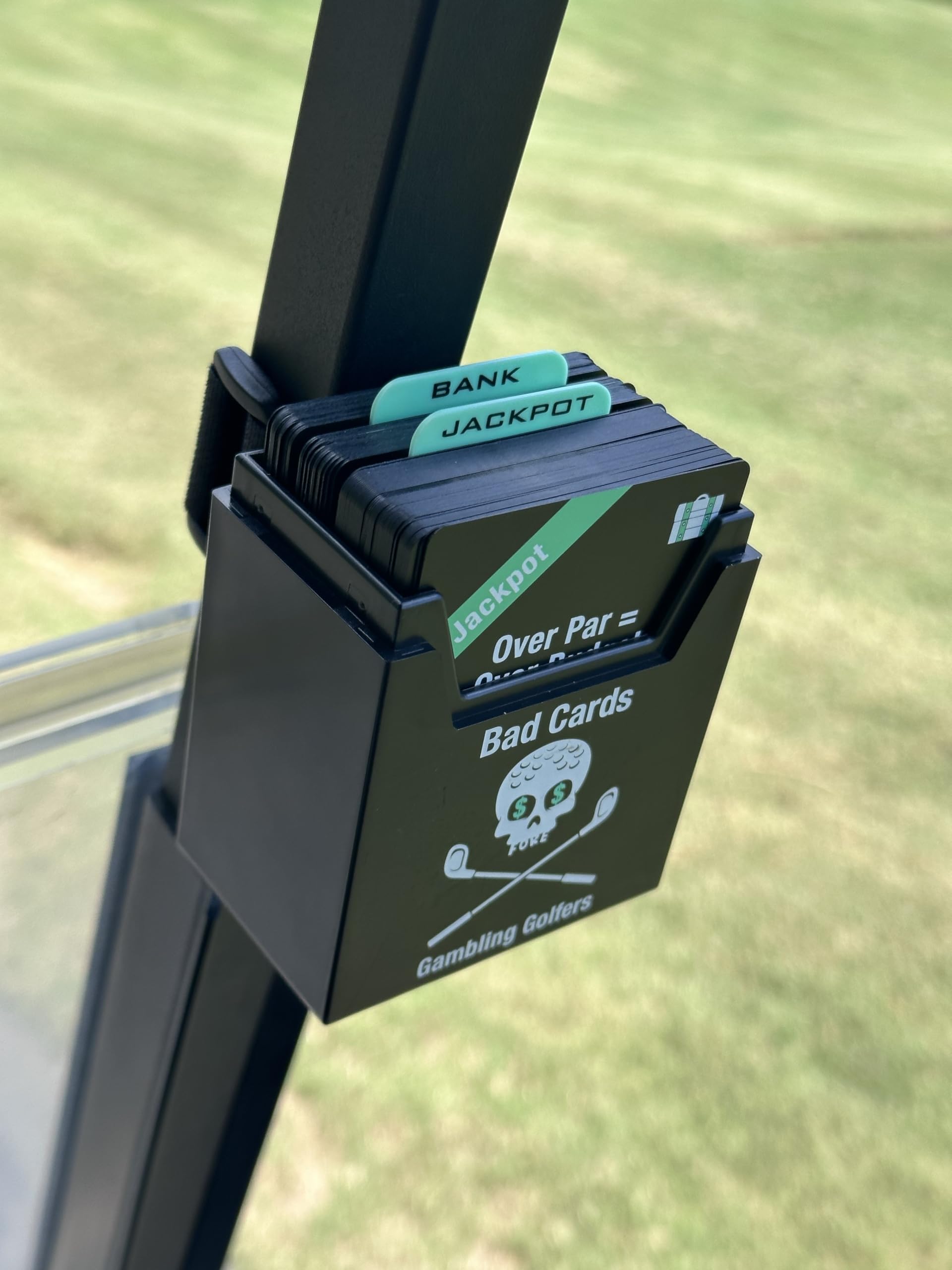 Bad Cards Fore Gambling Golfers card-dividers-box keeps components organized.