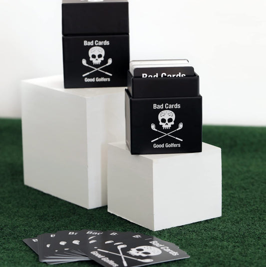 Bad Cards Fore Good Golfers package unboxing shows ready-to-play set for social rounds