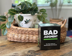 BAD JUDGMENT box open display, ready for stocking stuffer fun.