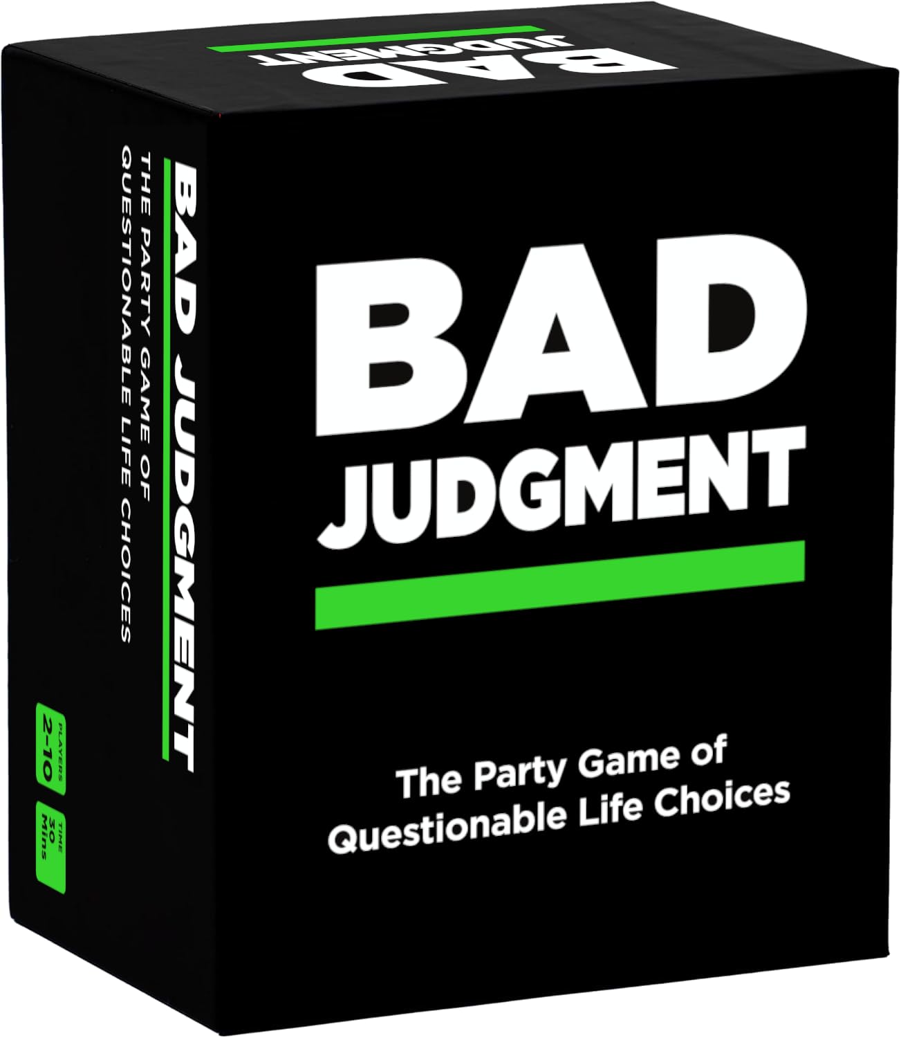 BAD JUDGMENT party game pack shot, ideal for lively adult gatherings.