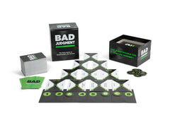 BAD JUDGMENT players enjoying game night, boosting camaraderie and laughs.
