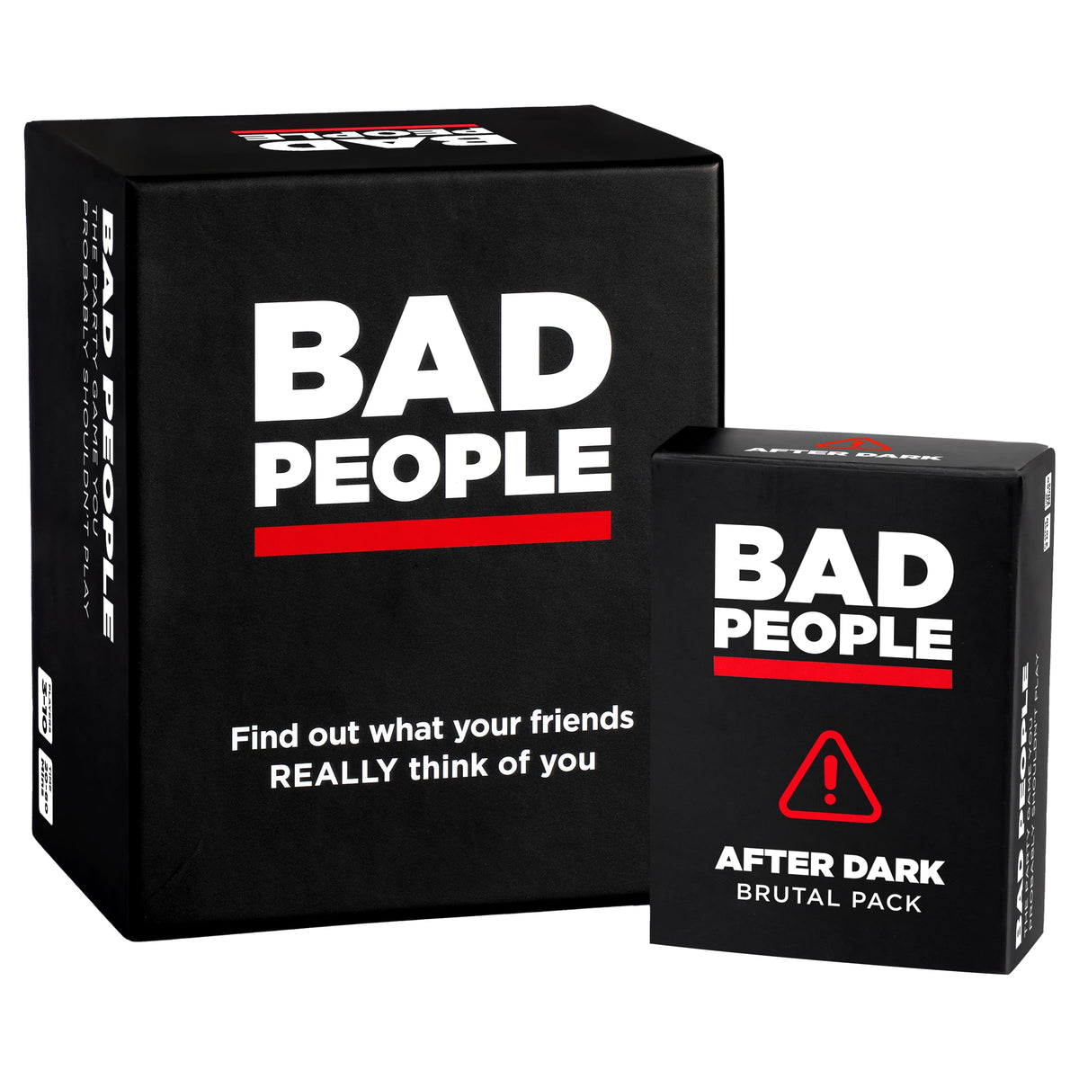 BAD PEOPLE party game front view, ready for lively group play and laughter.
