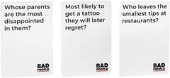 BAD PEOPLE voting cards, enhance group decision moments during gameplay.