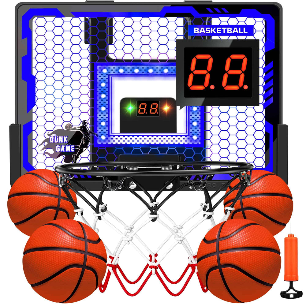 BADGOAL indoor basketball hoop over-door blue rim for fast, active play