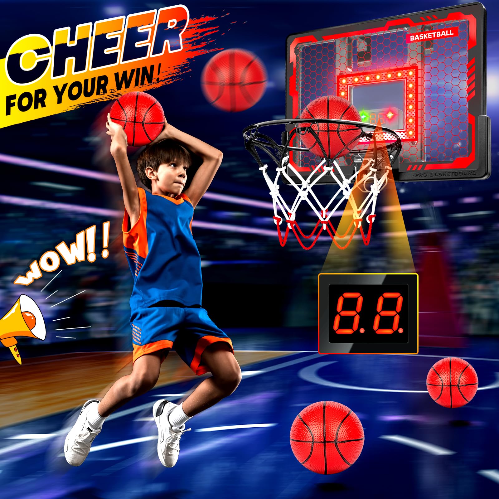 BADGOAL slam dunk rim with 60-degree angle for authentic dunks.