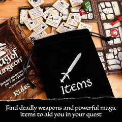 Bag of Dungeon travel-friendly setup fits luggage or backpack.