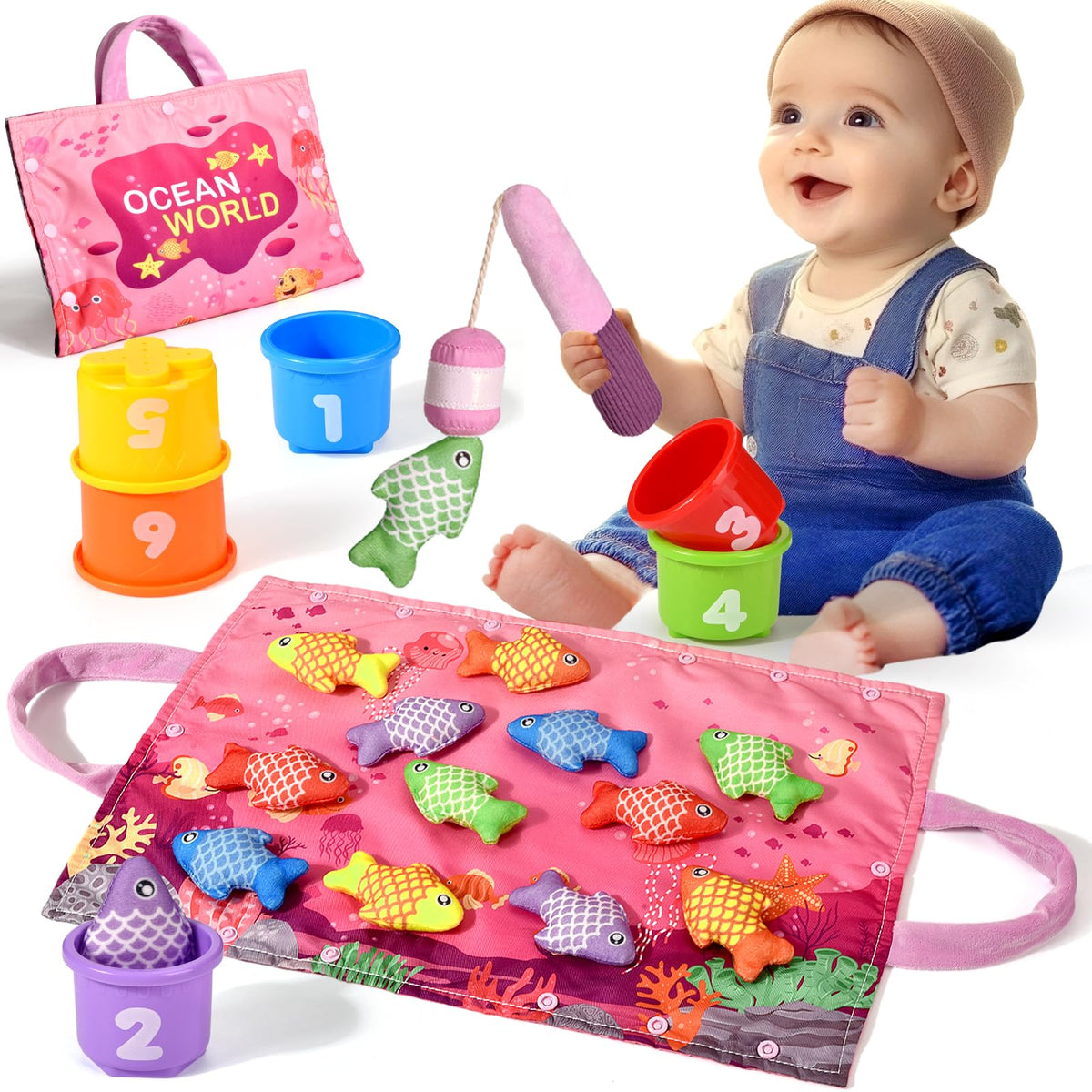 BahiaKlo Montessori fishing toy rod boosts hand-eye coordination.