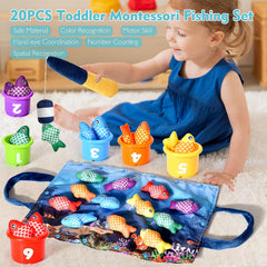 BAHIAKLO soft fish pieces in vibrant colors for color recognition play.