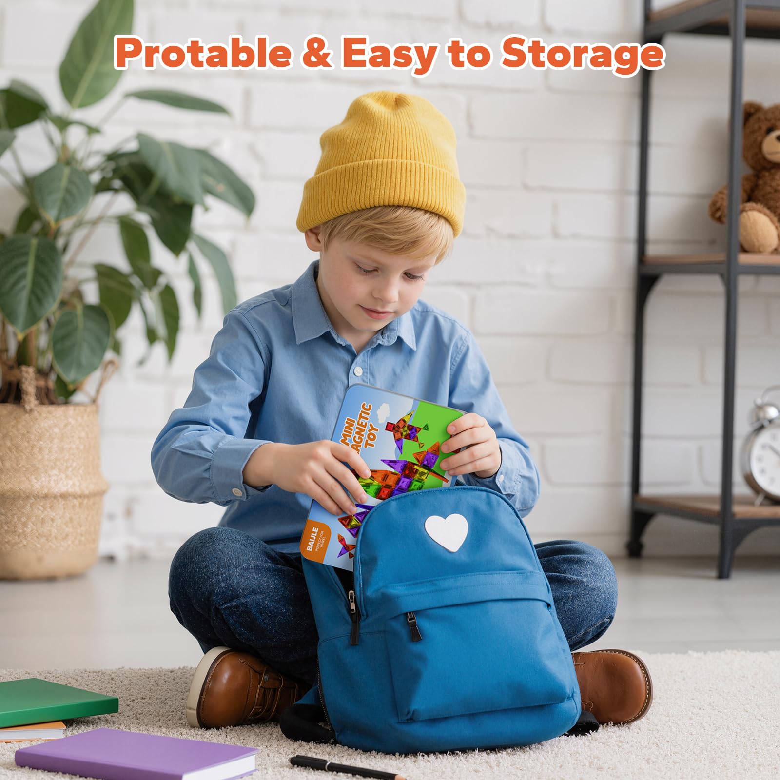 BAIJLE travel case for magnetic tiles keeps pieces organized during trips.