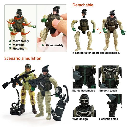 Baimiby army men poseable figures inviting creative storytelling and role-play.
