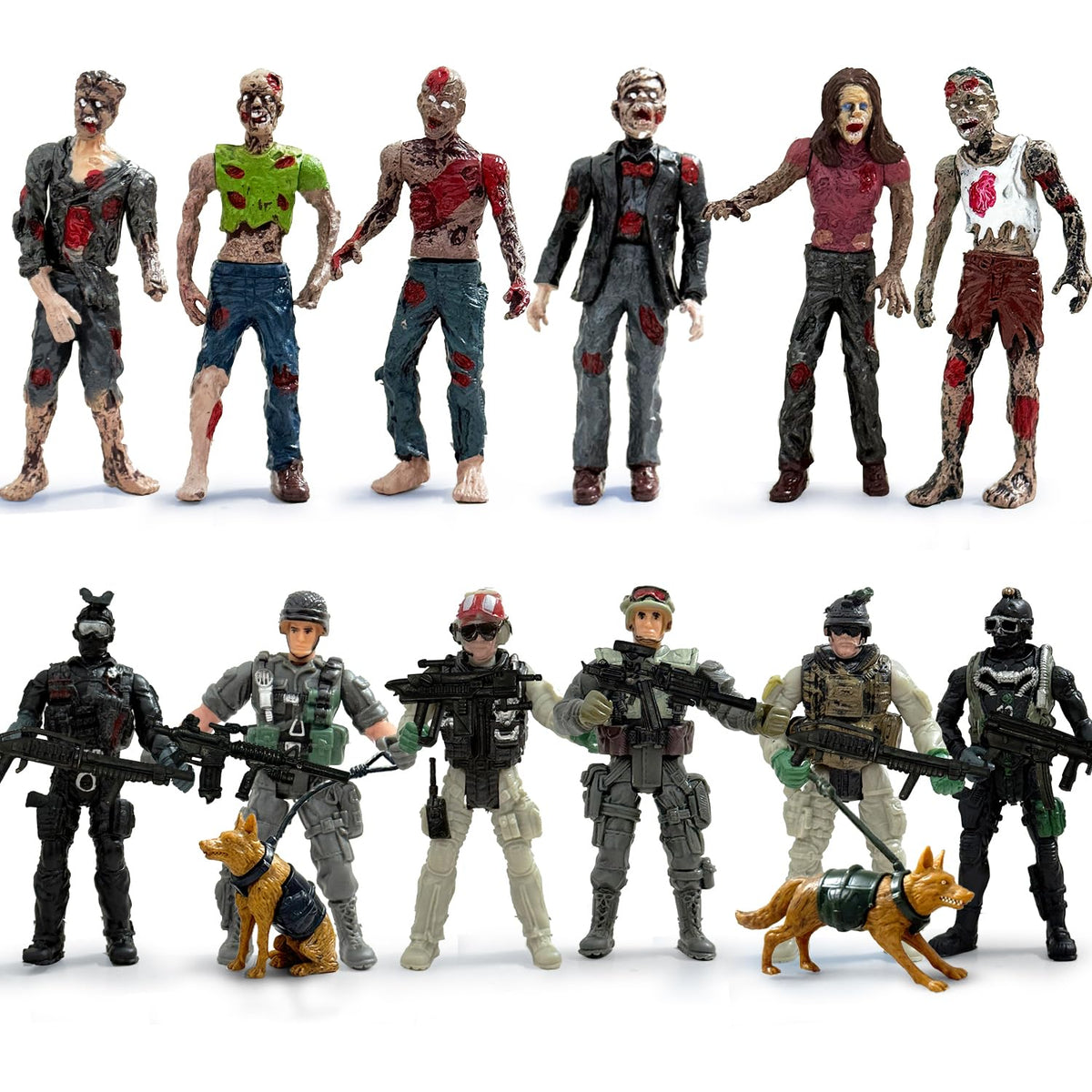 Baimiby army men vs zombie battle set with 14 figures for imaginative play