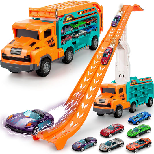 BainGesk carrier truck toy focusing on car storage for tidy playtime