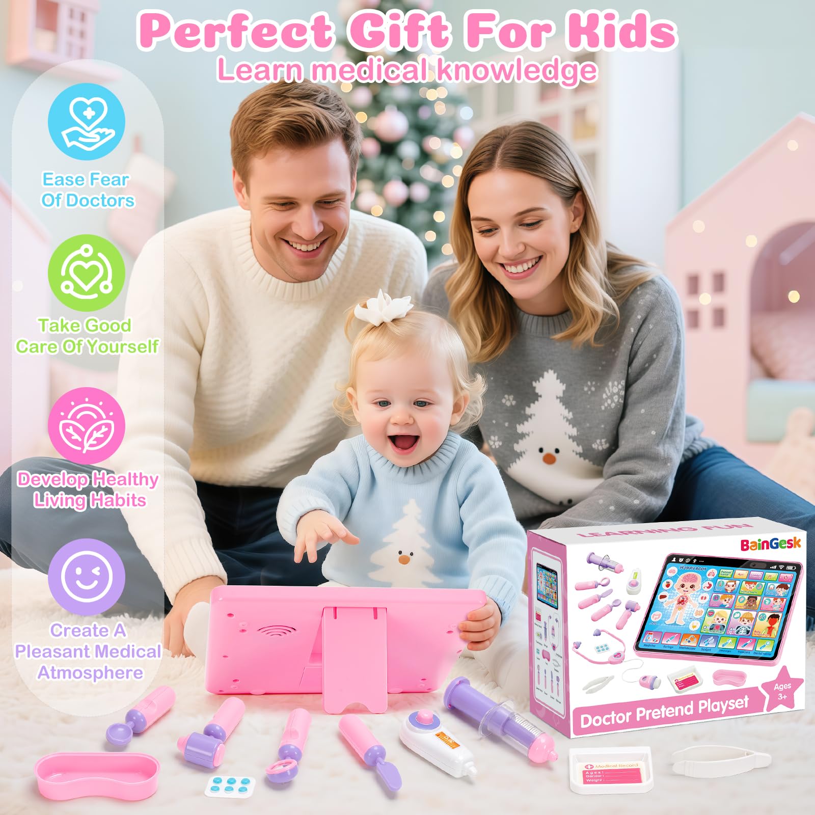 BainGesk Doctor Kit safe design with rounded edges for worry-free play.
