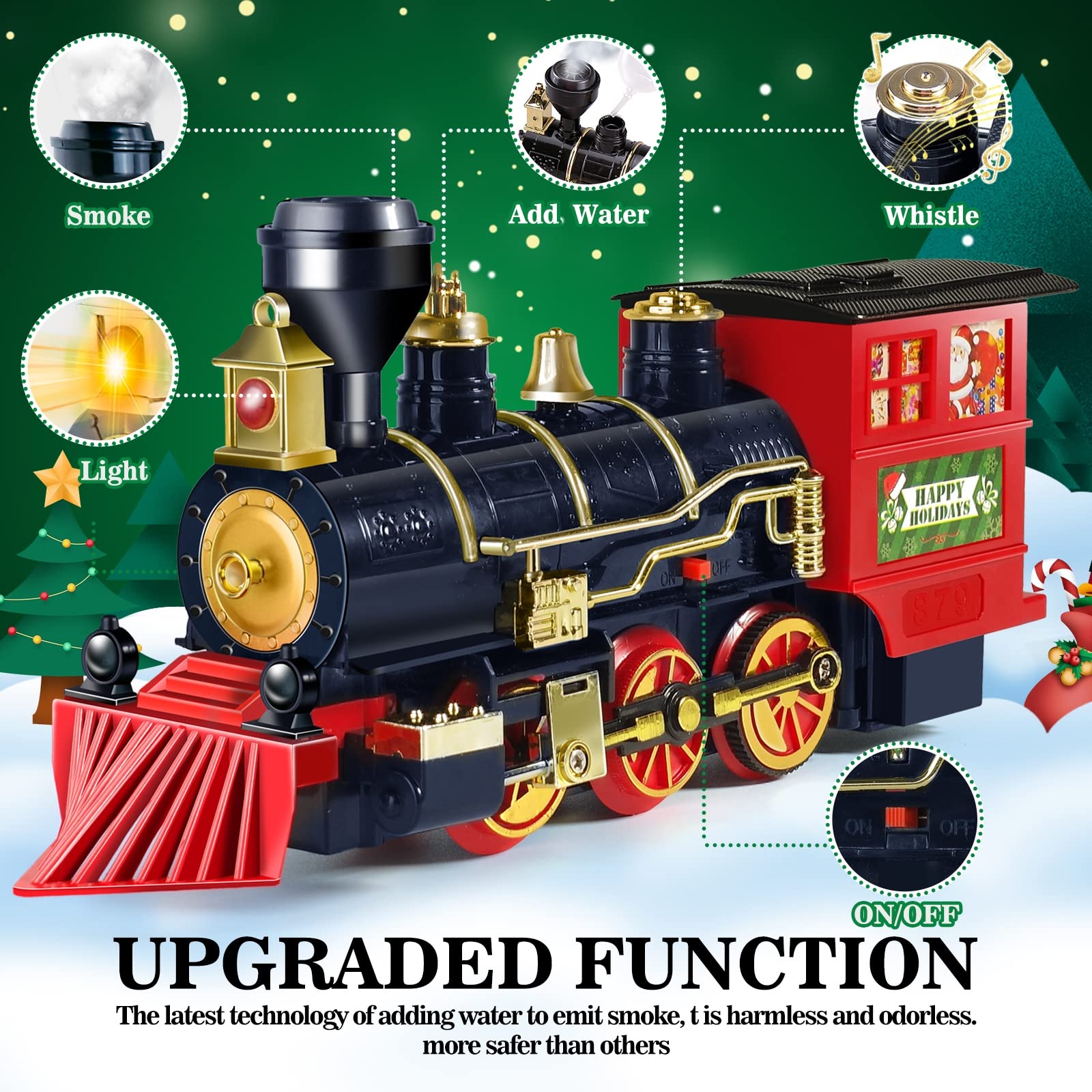 BainGesk locomotive with lights enhances imaginative play during holidays