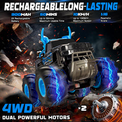BainGesk RC truck with two batteries and USB charger for extended play.