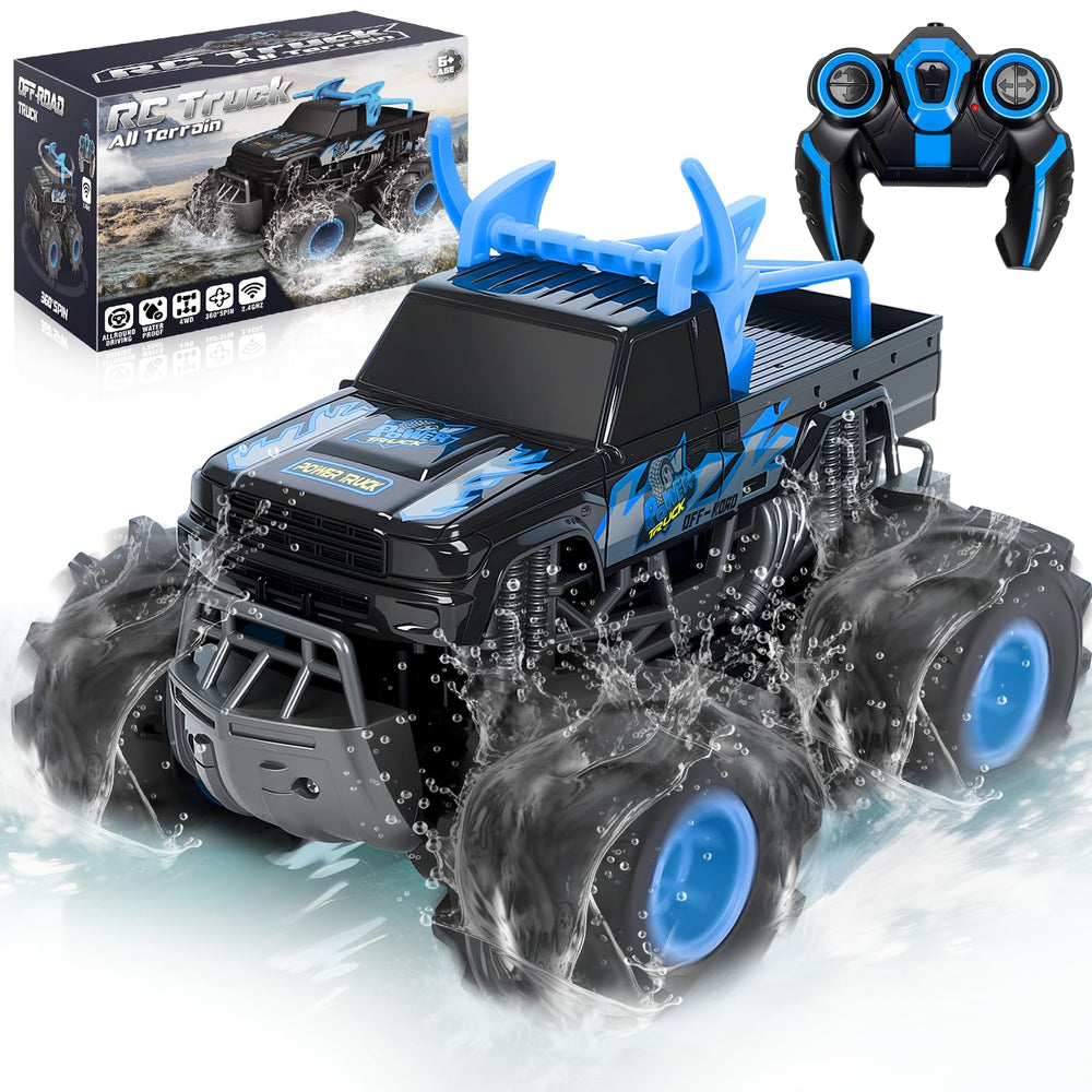 BainGesk scale 1:16 RC monster truck ready for indoor stunts.