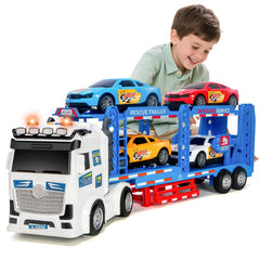 BainGesk semi-truck toy front view for imaginative play and realistic truck experiences.