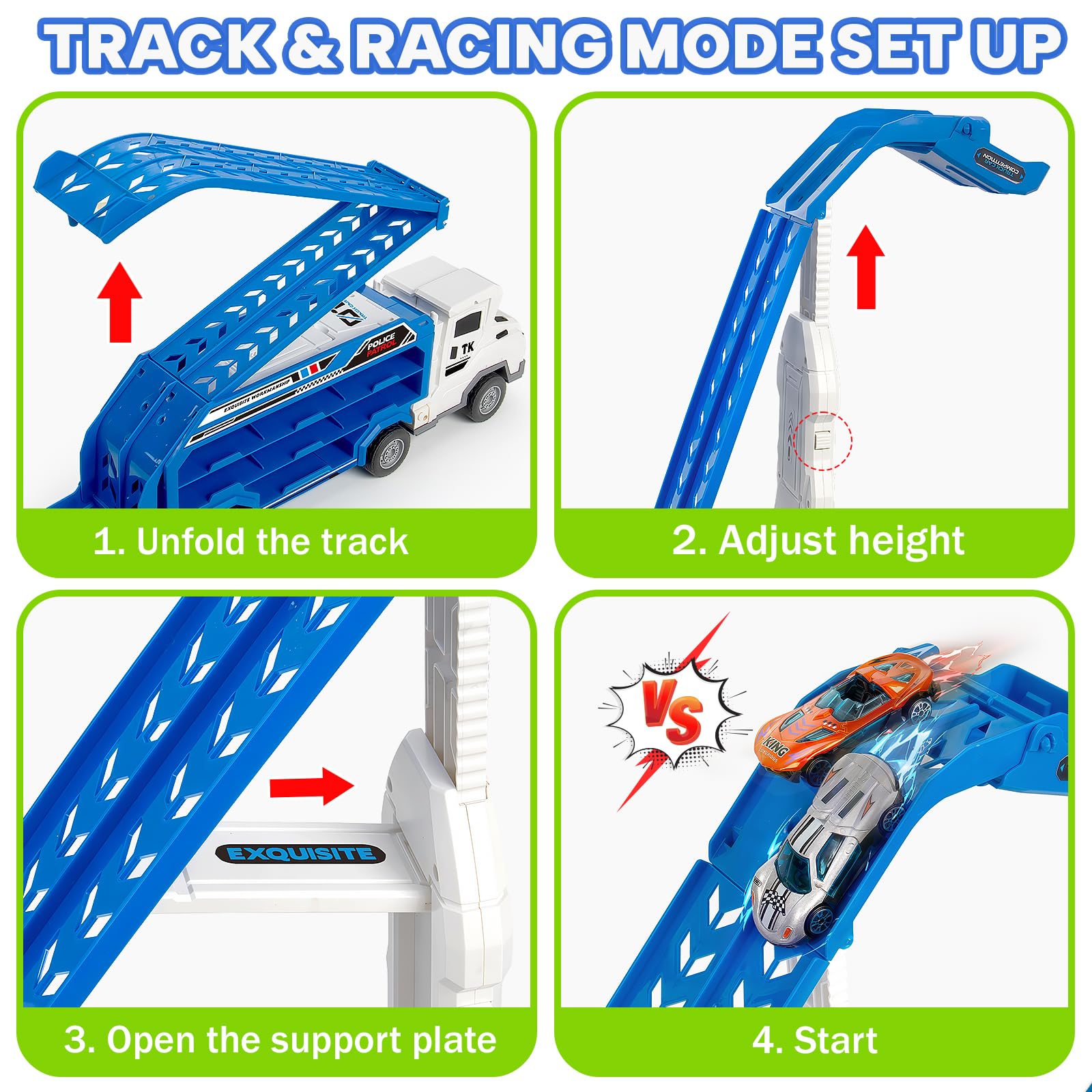 BainGesk six metal cars offer durable, tactile racing action.