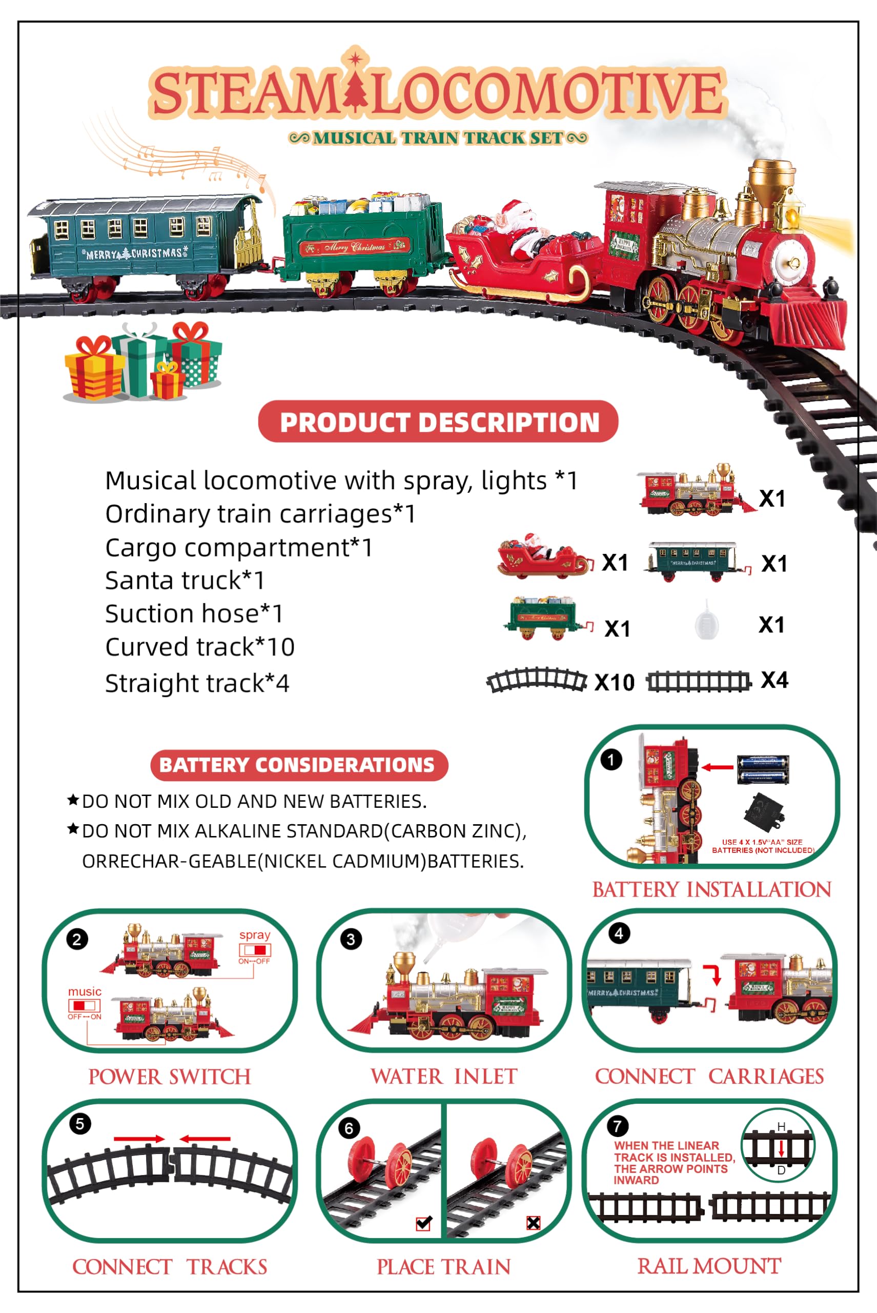 BainGesk Train Set ideal under the Christmas tree for gifts