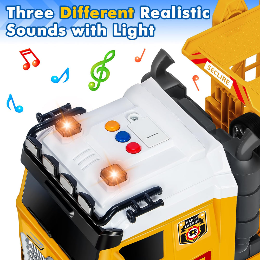 BainGesk headlights and sounds buttons spark action in road-pretend play.