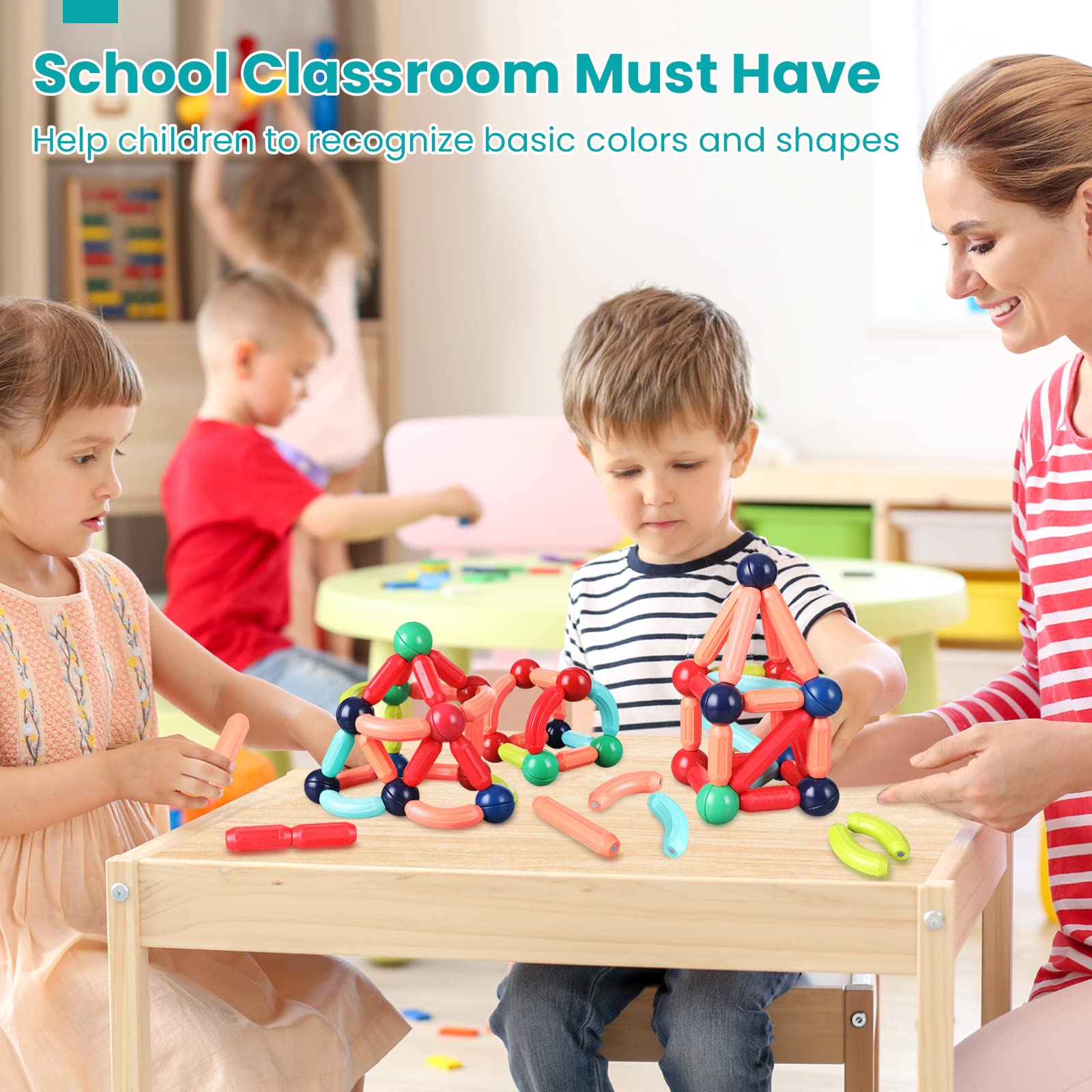 BAKAM magnets help kids build 3D structures while improving hand-eye coordination.