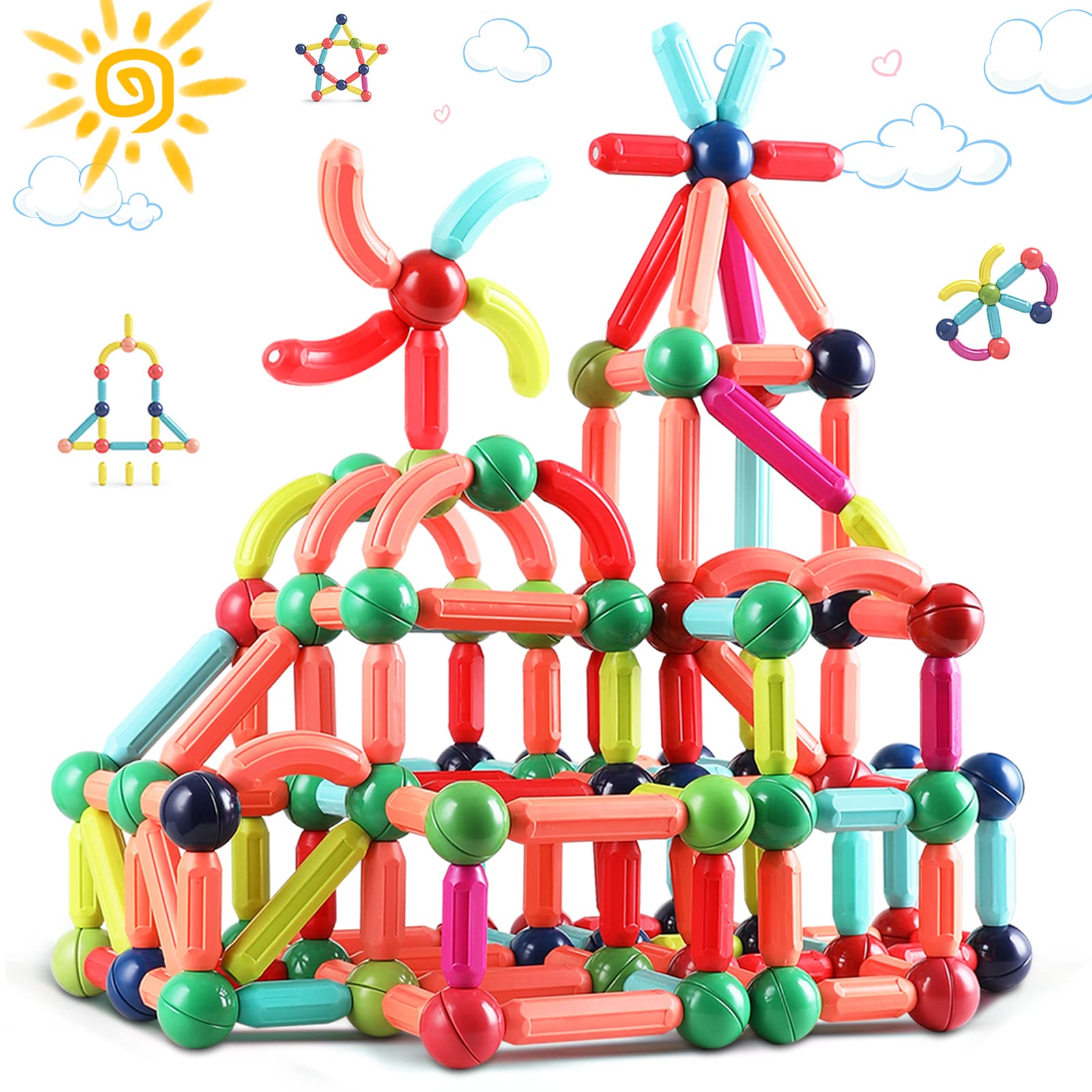 BAKAM 64-piece set offers durable construction and long-lasting play.