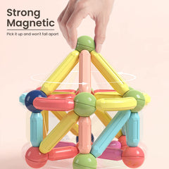BAKAM magnetic sticks varied shapes support kid-friendly 2D and 3D model creation.