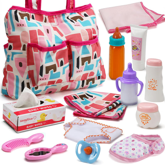 Bakatatoyz 14-pack baby doll feeding set for realistic pretend meal times
