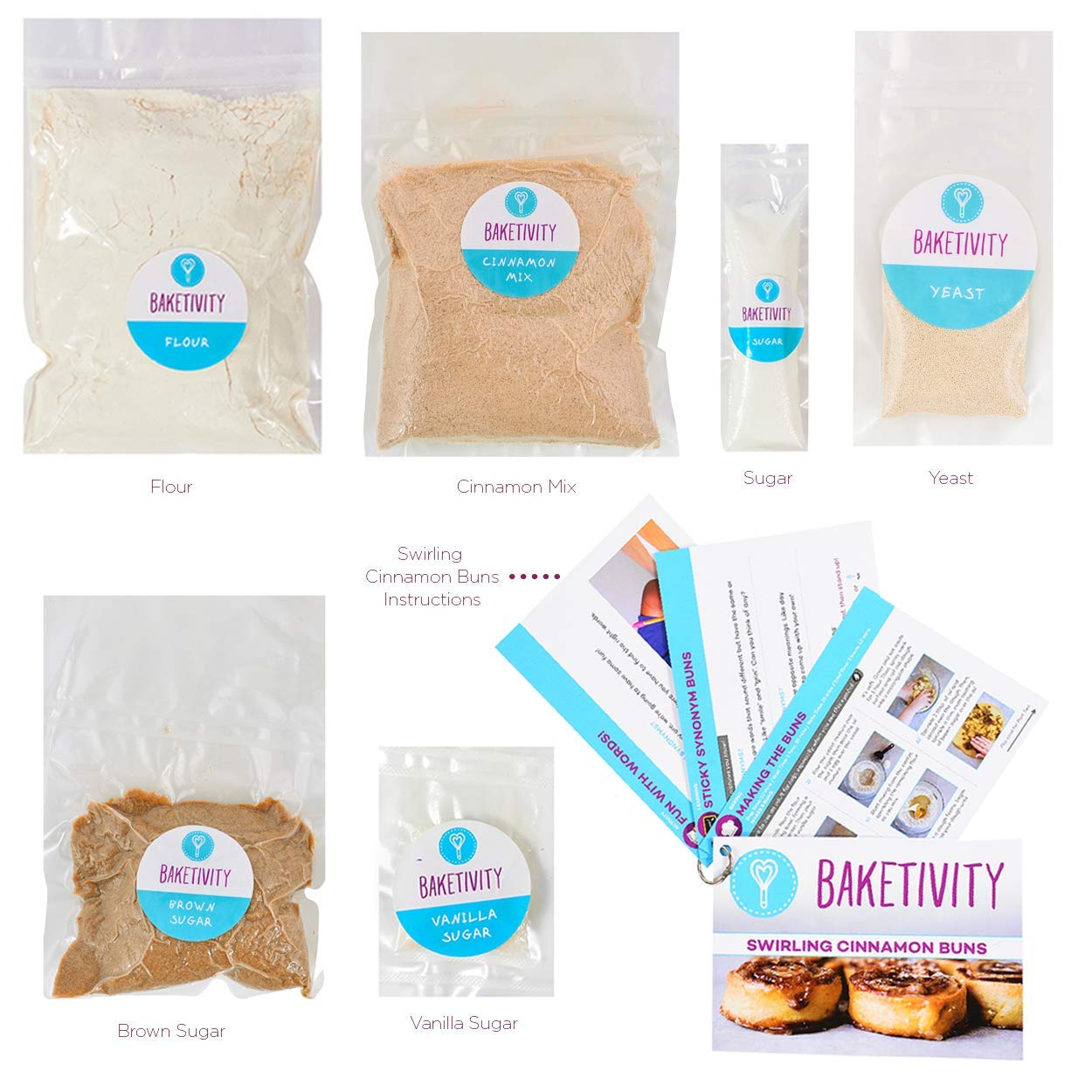 Vacuum-packed ingredients keep freshness for Baketivity cinnamon buns