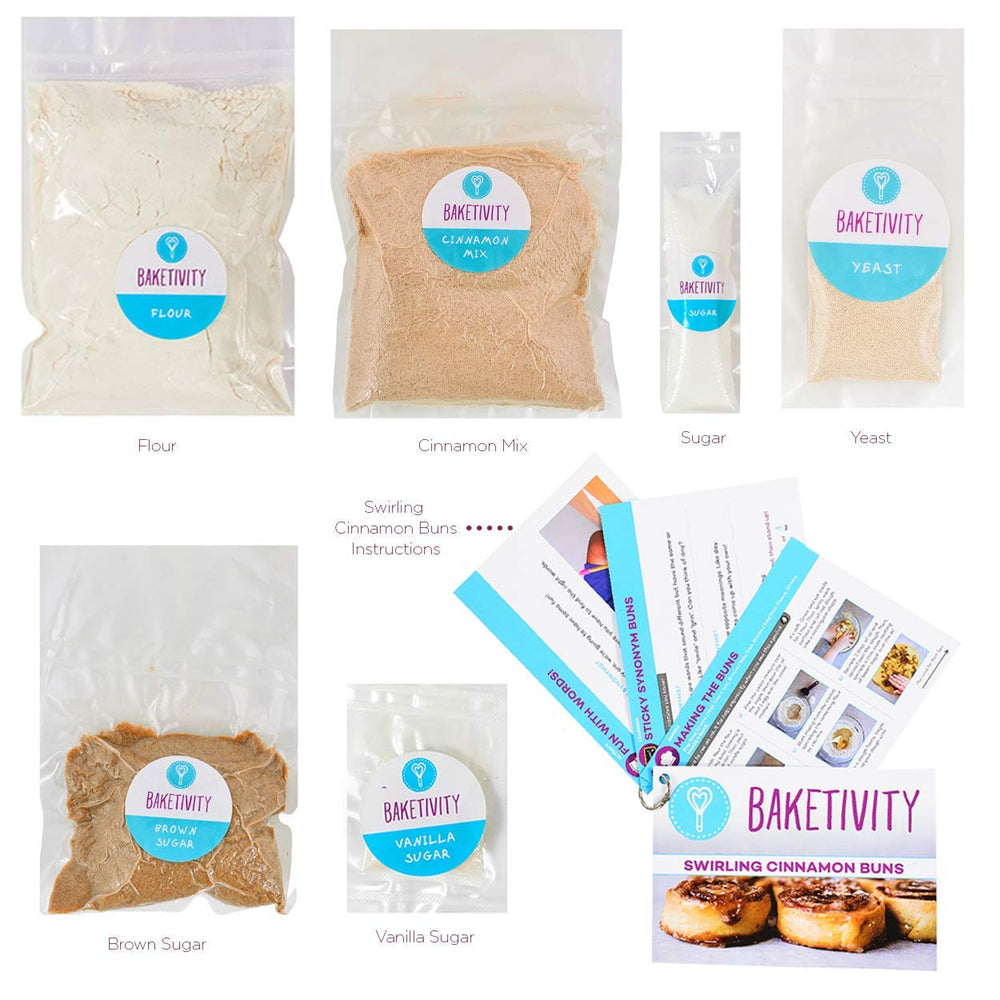 Vacuum-packed ingredients keep freshness for Baketivity cinnamon buns
